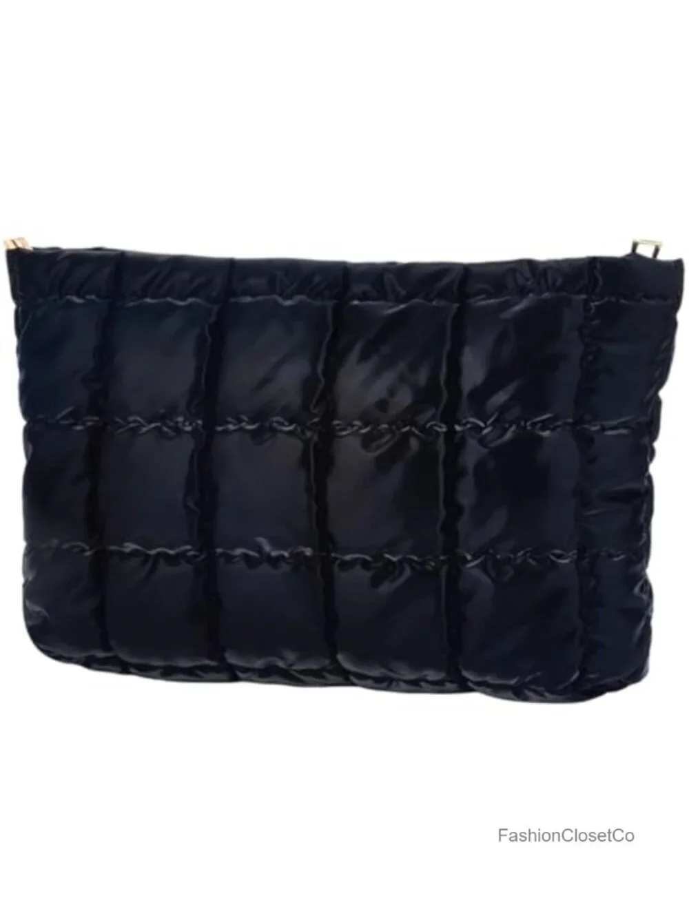 Puffy Quilted Cosmetic Bag PU Leather Makeup Pouch Toiletry Organizer Travel